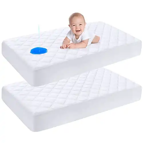 Yoofoss Waterproof Crib Mattress Protector 2 Pack